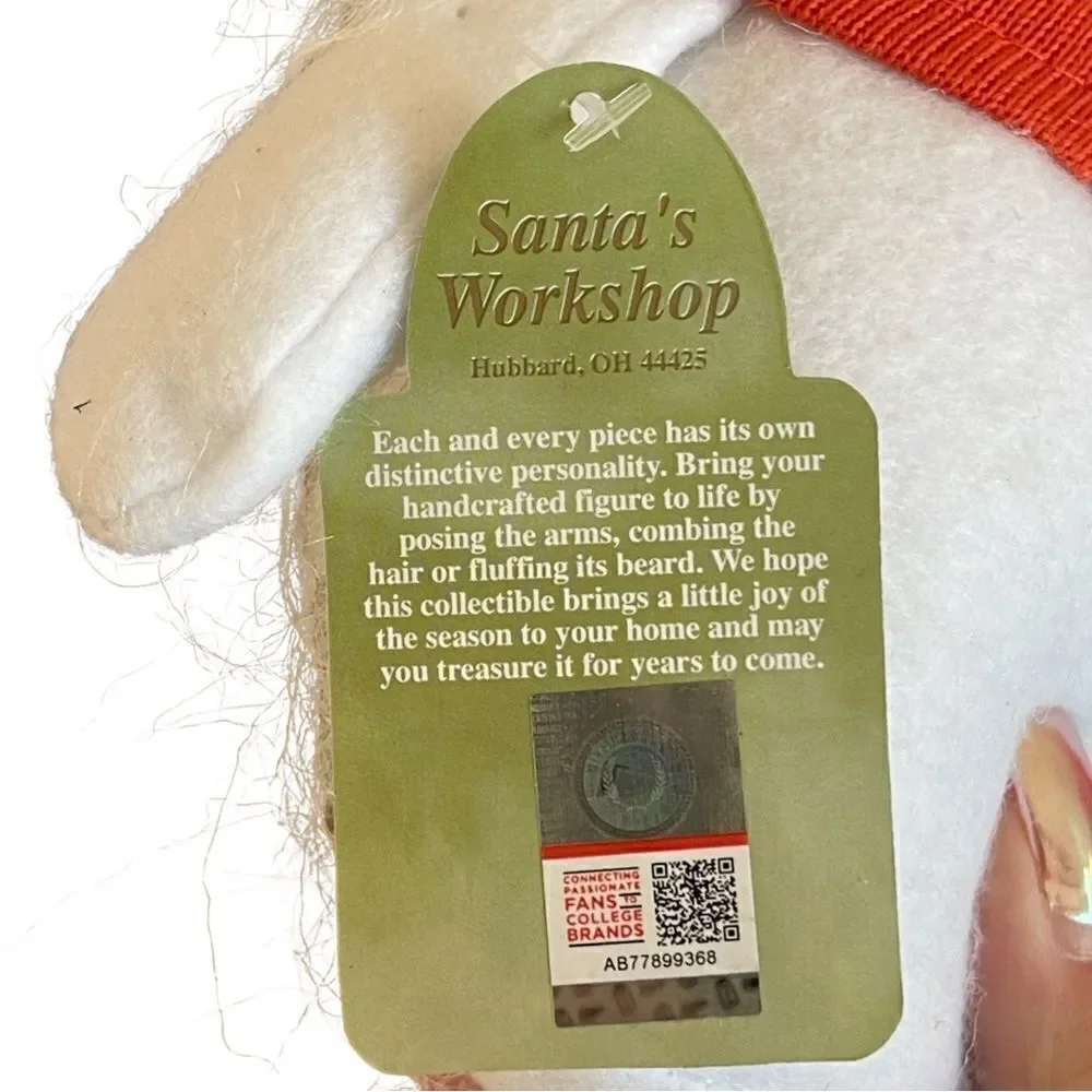 Santa’s Workshop Texas Longhorns Hat Gnome Ornament NWT